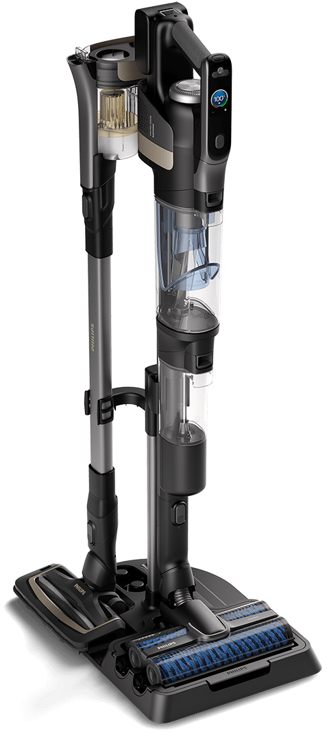 Bezdr&aacute;tov&yacute; vysavač a&nbsp;mop Philips AquaTrio, řada&nbsp;9000, XW9385