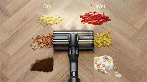 Bezdr&aacute;tov&yacute; vysavač Philips AquaTrio řady 9000 na vys&aacute;v&aacute;n&iacute; a&nbsp;vyt&iacute;r&aacute;n&iacute; čist&iacute; mokr&eacute; i&nbsp;such&eacute; nečistoty